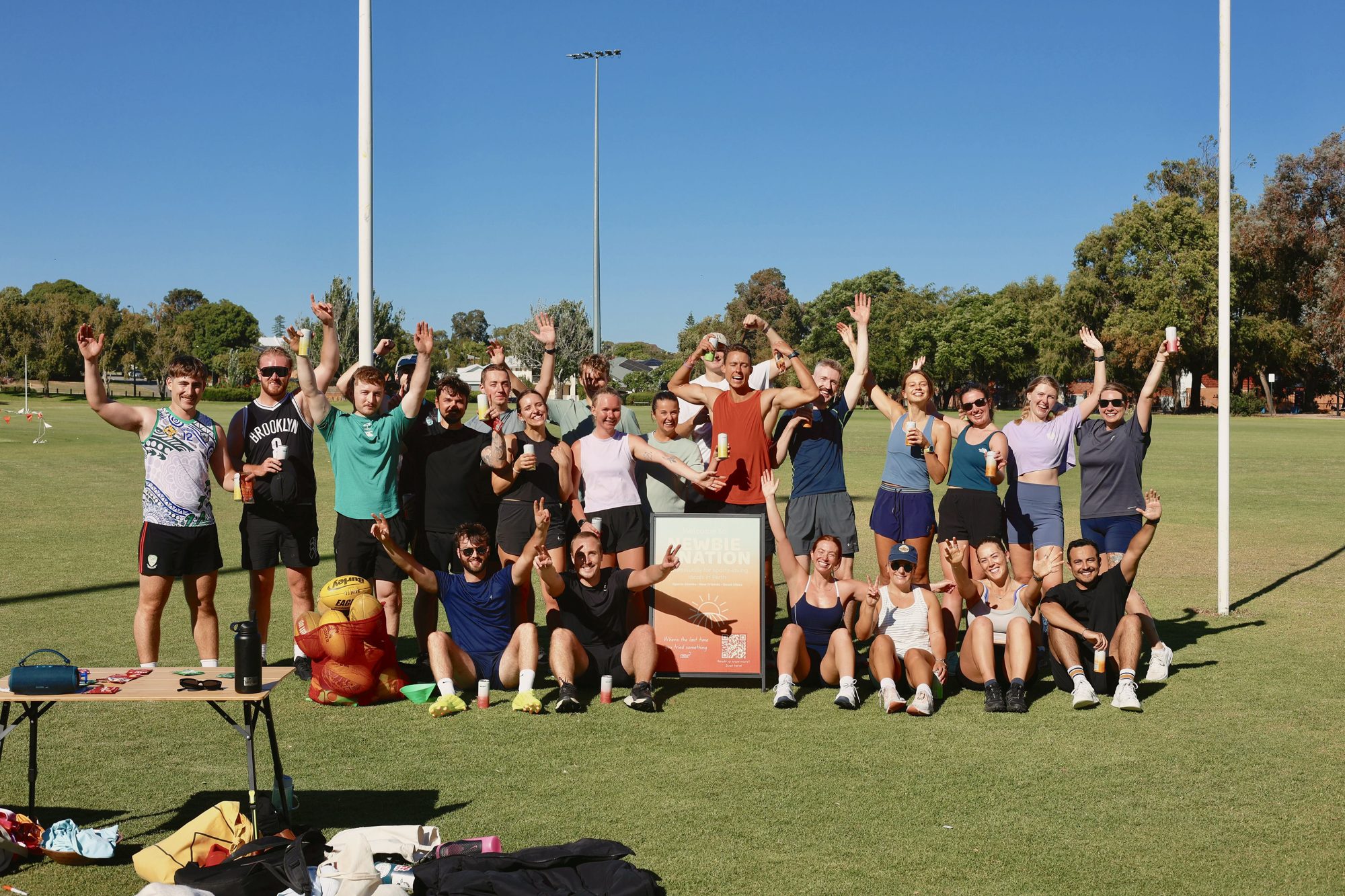 AFL intro social group cheering